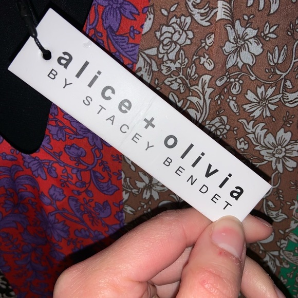 Alice & Olivia Prija Mandarin-Collar Flare-Sleeve Blouse –– NWT - Picture 14 of 17